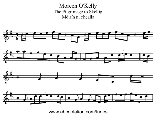 Moreen O'Kelly - staff notation