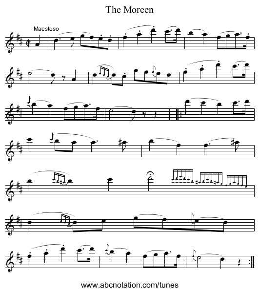 Moreen, The - staff notation