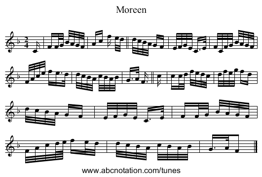 Moreen - staff notation