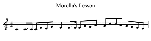 Morella's Lesson - staff notation
