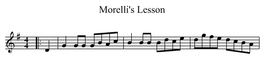 Morelli's Lesson - staff notation
