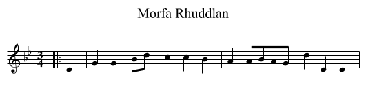 Morfa Rhuddlan - staff notation