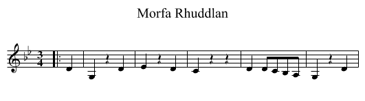 Morfa Rhuddlan - staff notation