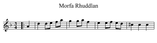 Morfa Rhuddlan - staff notation