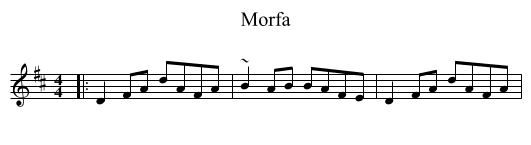 Morfa - staff notation