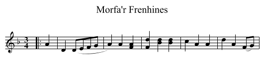 Morfa'r Frenhines - staff notation