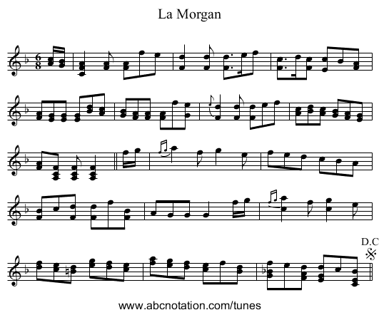Morgan, La - staff notation