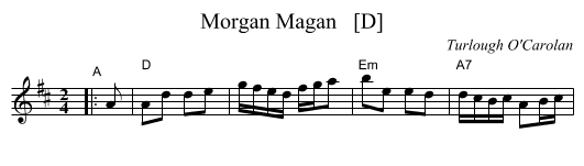 Morgan Magan   [D] - staff notation