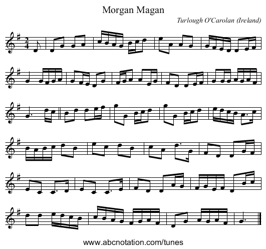 Morgan Magan - staff notation
