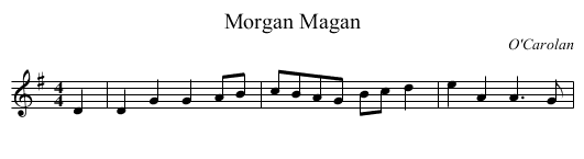 Morgan Magan - staff notation