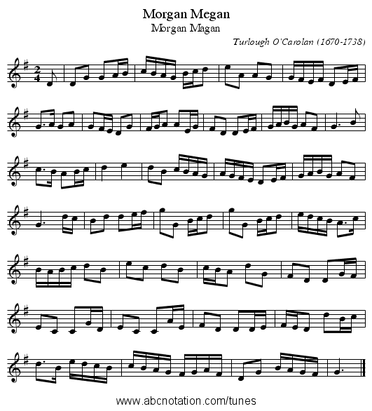 Morgan Megan - staff notation