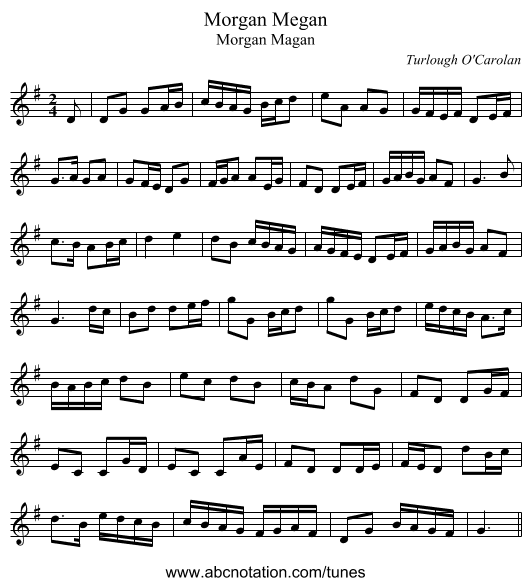 Morgan Megan - staff notation