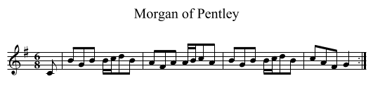 Morgan of Pentley - staff notation