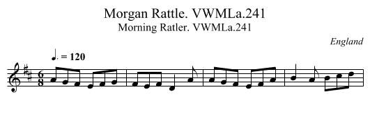 Morgan Rattle. VWMLa.241 - staff notation