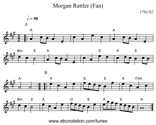 Morgan Rattler (Fan) - staff notation