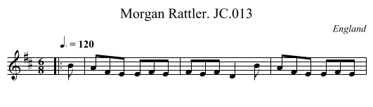Morgan Rattler. JC.013 - staff notation