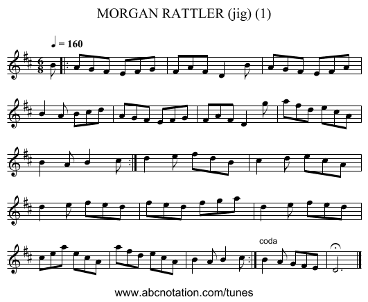 MORGAN RATTLER (jig) (1) - staff notation