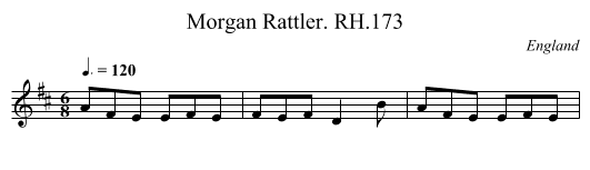 Morgan Rattler. RH.173 - staff notation