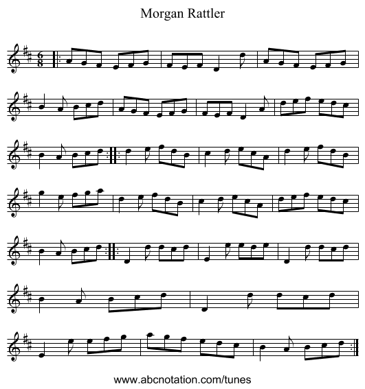 Morgan Rattler - staff notation