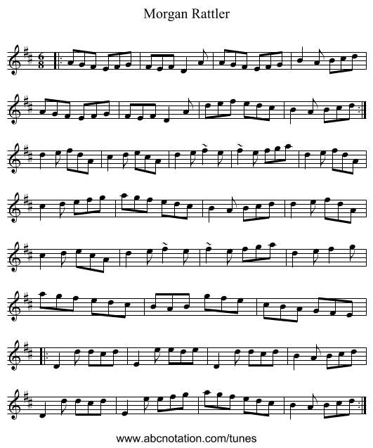 Morgan Rattler - staff notation