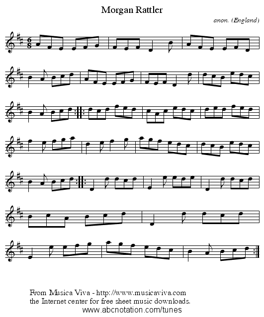 Morgan Rattler - staff notation