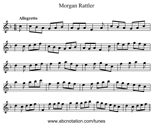 Morgan Rattler - staff notation