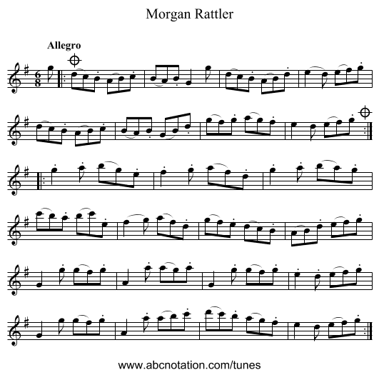 Morgan Rattler - staff notation