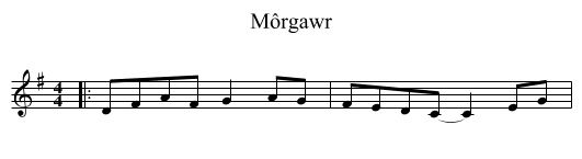 Môrgawr - staff notation