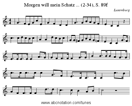 Morgen will mein Schatz ... (2-34), S. 89f - staff notation