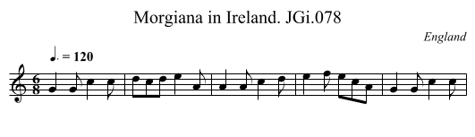 Morgiana in Ireland. JGi.078 - staff notation