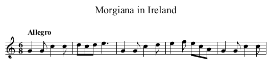 Morgiana in Ireland - staff notation