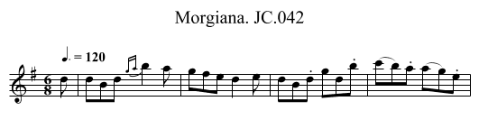 Morgiana. JC.042 - staff notation