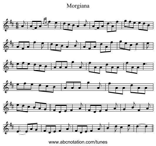 Morgiana - staff notation