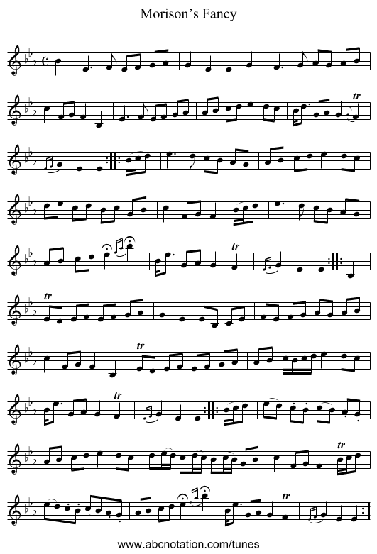 Morison’s Fancy - staff notation
