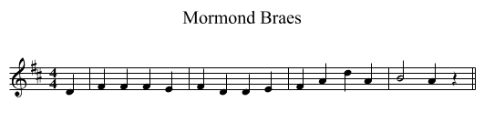 Mormond Braes - staff notation