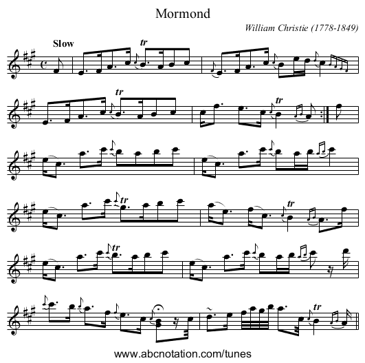 Mormond - staff notation