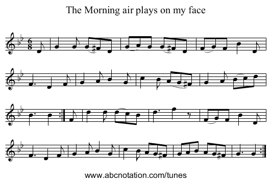 Morning air plays on my face, The - staff notation