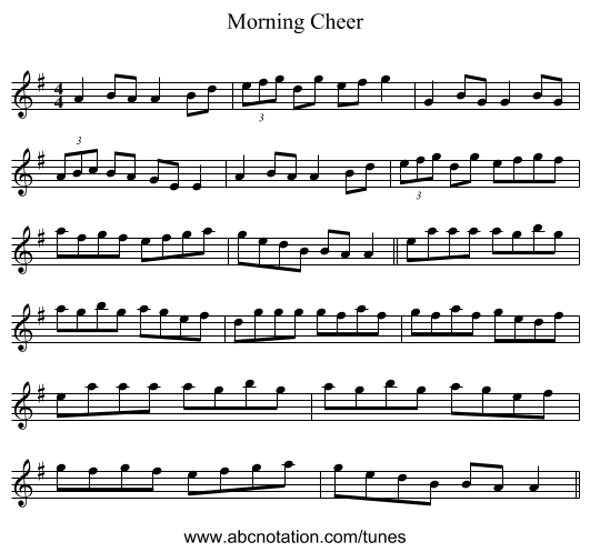 Morning Cheer - staff notation