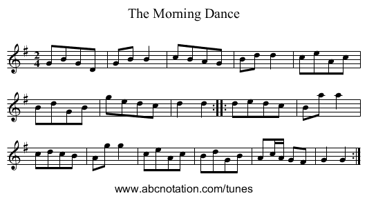 Morning Dance, The - staff notation