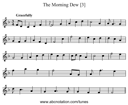 Morning Dew [3], The - staff notation