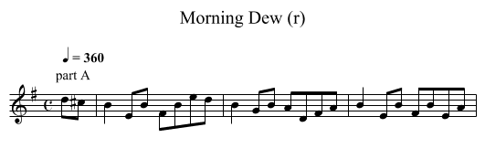 Morning Dew (r) - staff notation