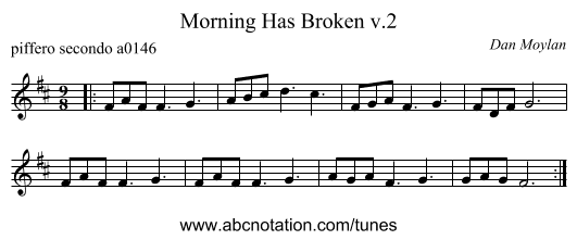 Morning Has Broken v.2 - staff notation