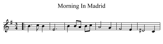 Morning In Madrid - staff notation