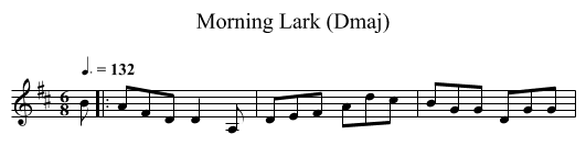 Morning Lark (Dmaj) - staff notation