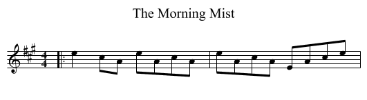 Morning Mist, The  - staff notation