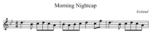 Morning Nightcap - staff notation