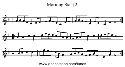 Morning Star [2] - staff notation