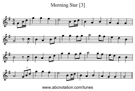 Morning Star [3] - staff notation