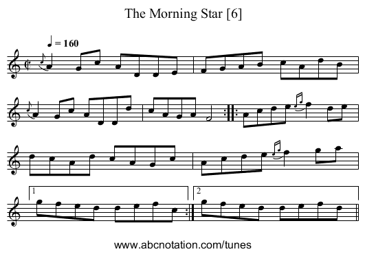 Morning Star [6], The - staff notation