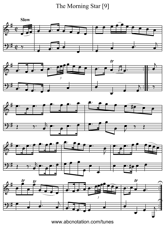 Morning Star [9], The - staff notation